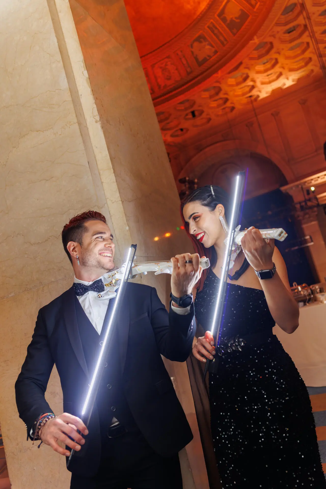 saxophone and violin wedding
